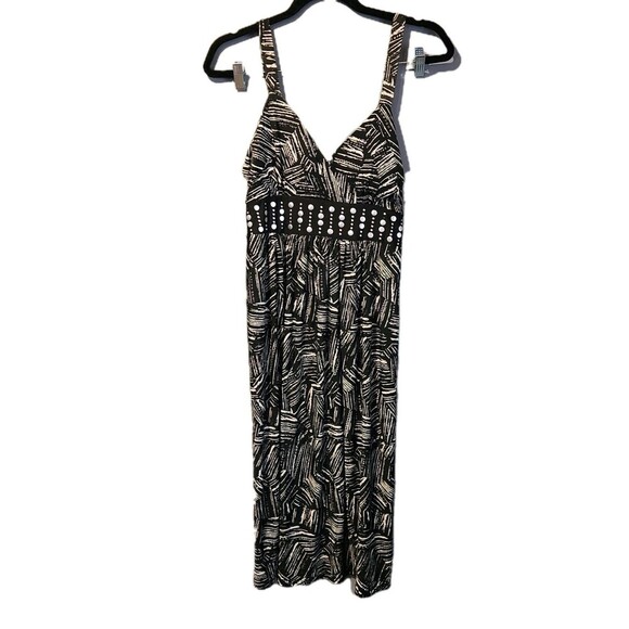 Vintage Y2K Studded Black & White Dress Sz L Grunge Whimsygoth Inspired Vintage - Picture 1 of 7